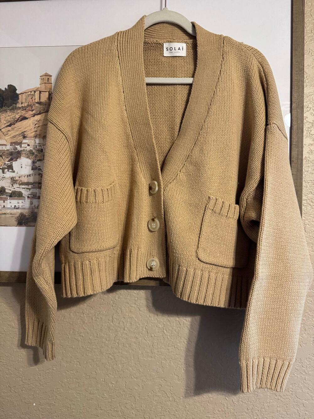 Solai the Label Cropped Cardigan Large